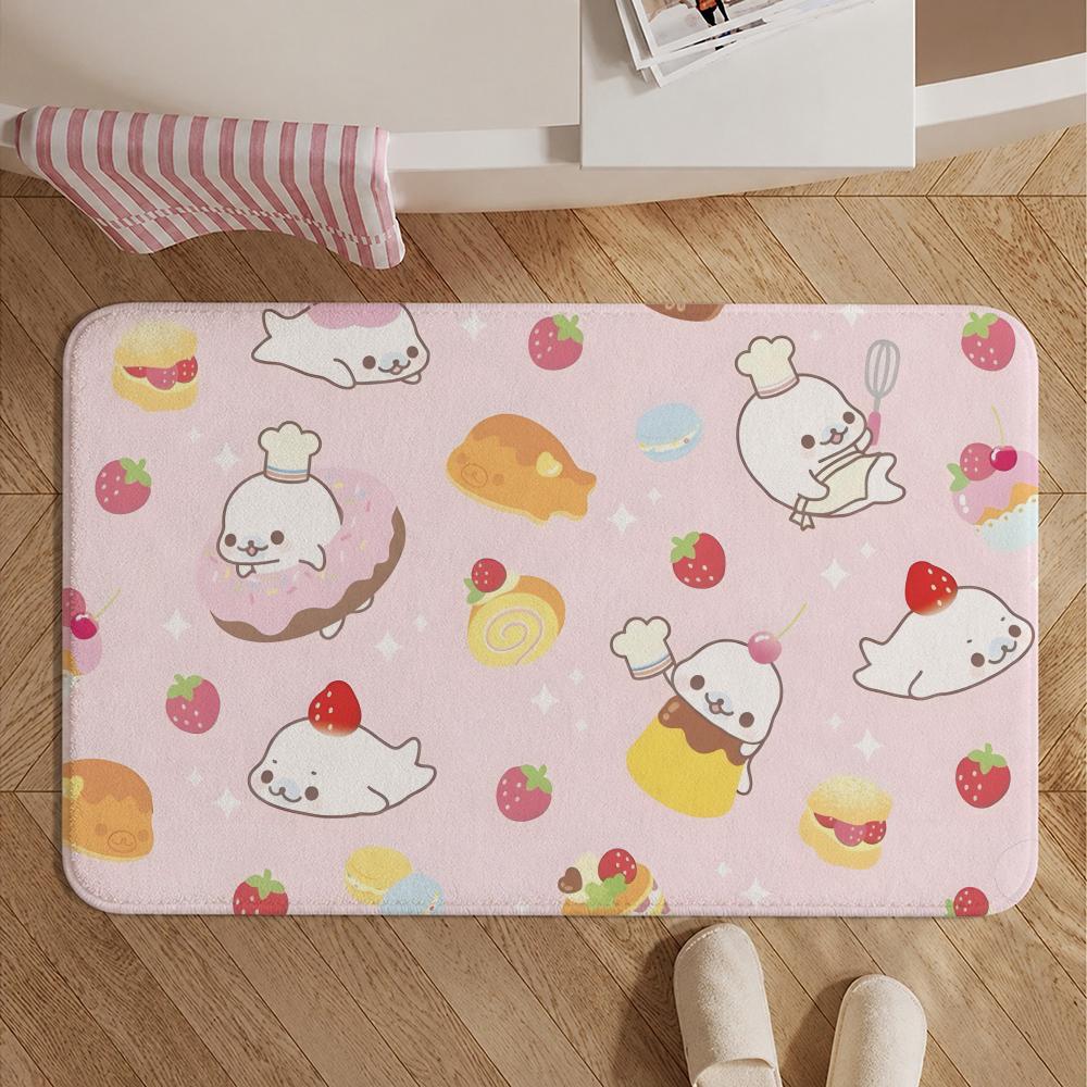 IP-MamegomaS Floor Mat Soft Non-Slip Bath Mat, Bedside Carpet, Absorbent Doormat for Home