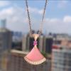 Baojia V Gold Electroplated Mother-of-Pearl Pendant Necklace