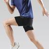 Men Beach Shorts Loose Double Layers Quick Dry Conservative Breathable Swimming Elastic Waist Plus Size Solid Color Swimming Trunks Water Sports