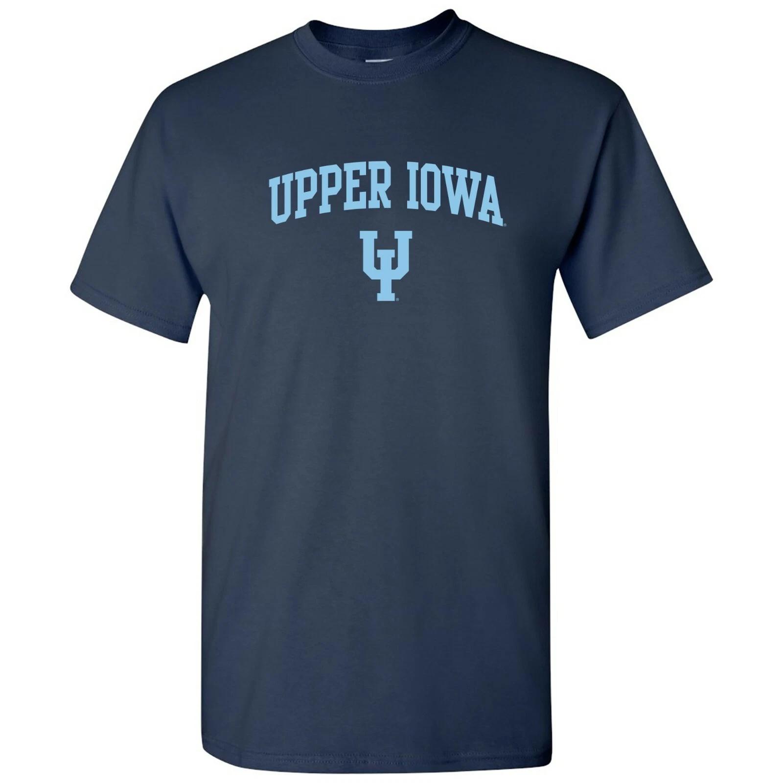 Upper Iowa Peacocks Arch Logo T-Shirt - Navy L