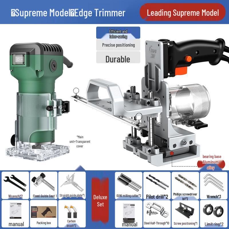 2-in-1 Woodworking Slotter & Trimmer Machine