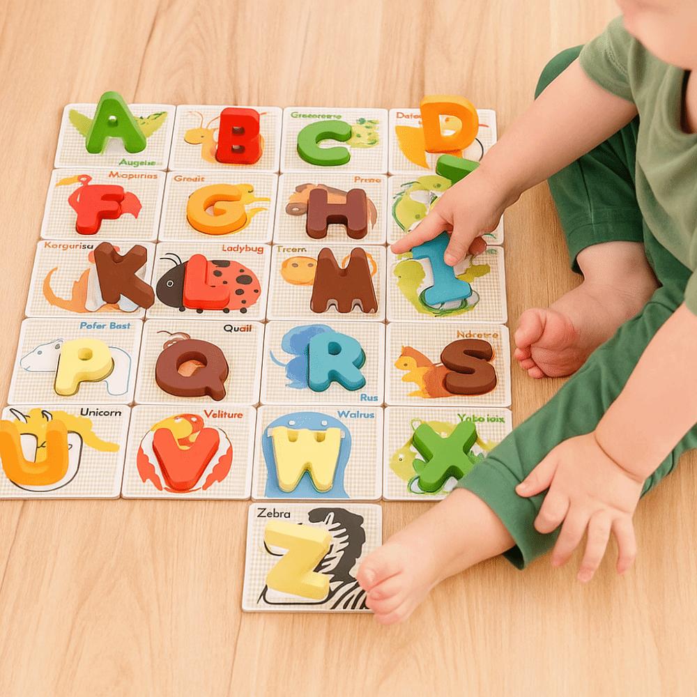 Double-Sided English Alphabet Puzzle Game Alphabet Puzzle Matching Board  Children Kids Boys