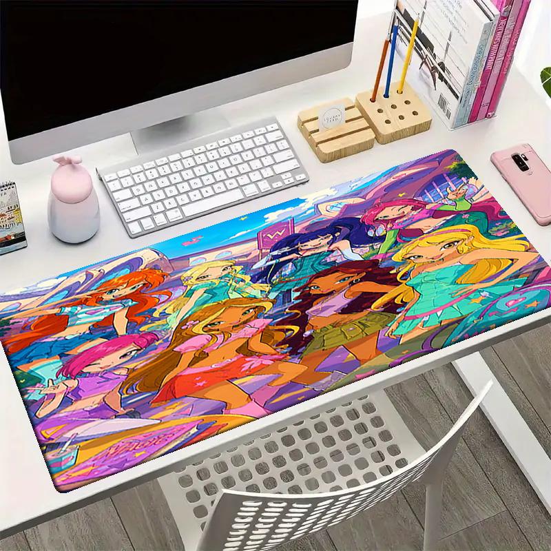 Winx Club Theme Mouse Pad, Non Slip Rubber Base, Multifunctional Office & Home Decor, Perfect for Workspace Personalization.