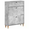 Shoe Cabinet ALKMAAR 78 X 24 X 103 Cm Engineered Wood Concrete Grey