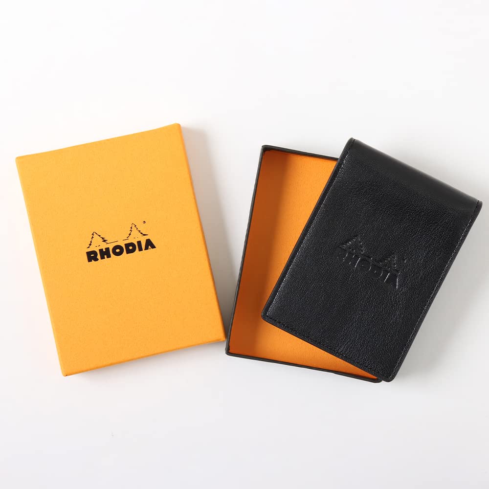 RHODIA Mini 3-Ring System Organizer (11x8cm, 11mm Ring Diameter, Goat Leather) Brion Orange Cf11ogz02-or