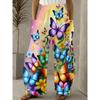 Women's Standard Size Fashion Trendy 3D Printing Oom Print Wide-Leg Pants, Comfortable and Suitable for All Seasons