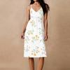 Women's Spaghetti Strap Backless Bow Loose Casual Beach Holiday Dress Sundress