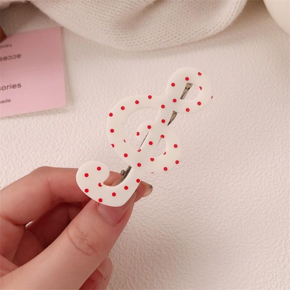 Cute Acrylic Musical Note Hairpins Creative Sweet Polka Dot Hair Clips Anti Slip Elegant Korean Fashion Hair Accessories Girls
