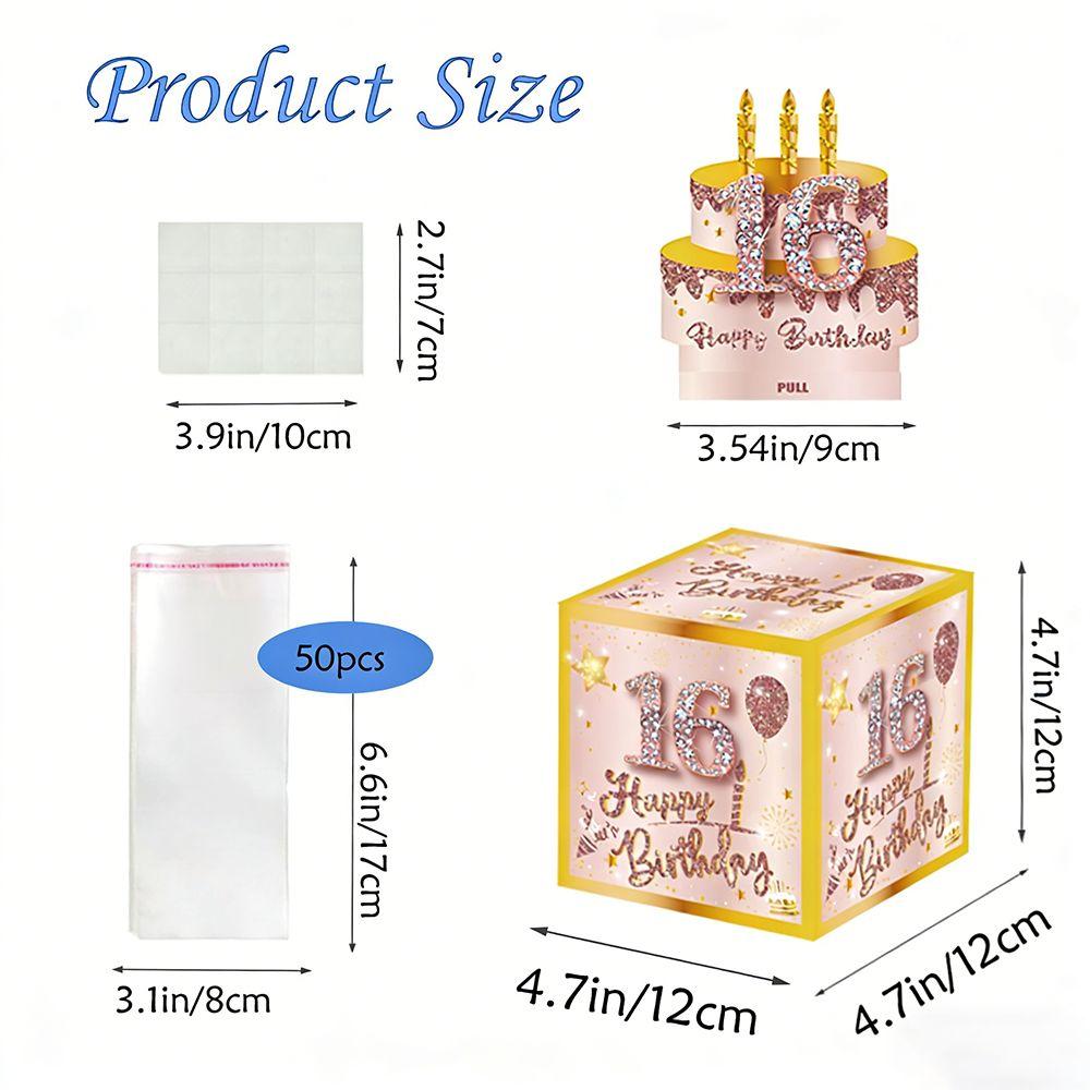 16th/18th Birthday Pull-Out Money Gift Box with Card Money Bouquet Money Roll Gift Box Gift Surprise Party