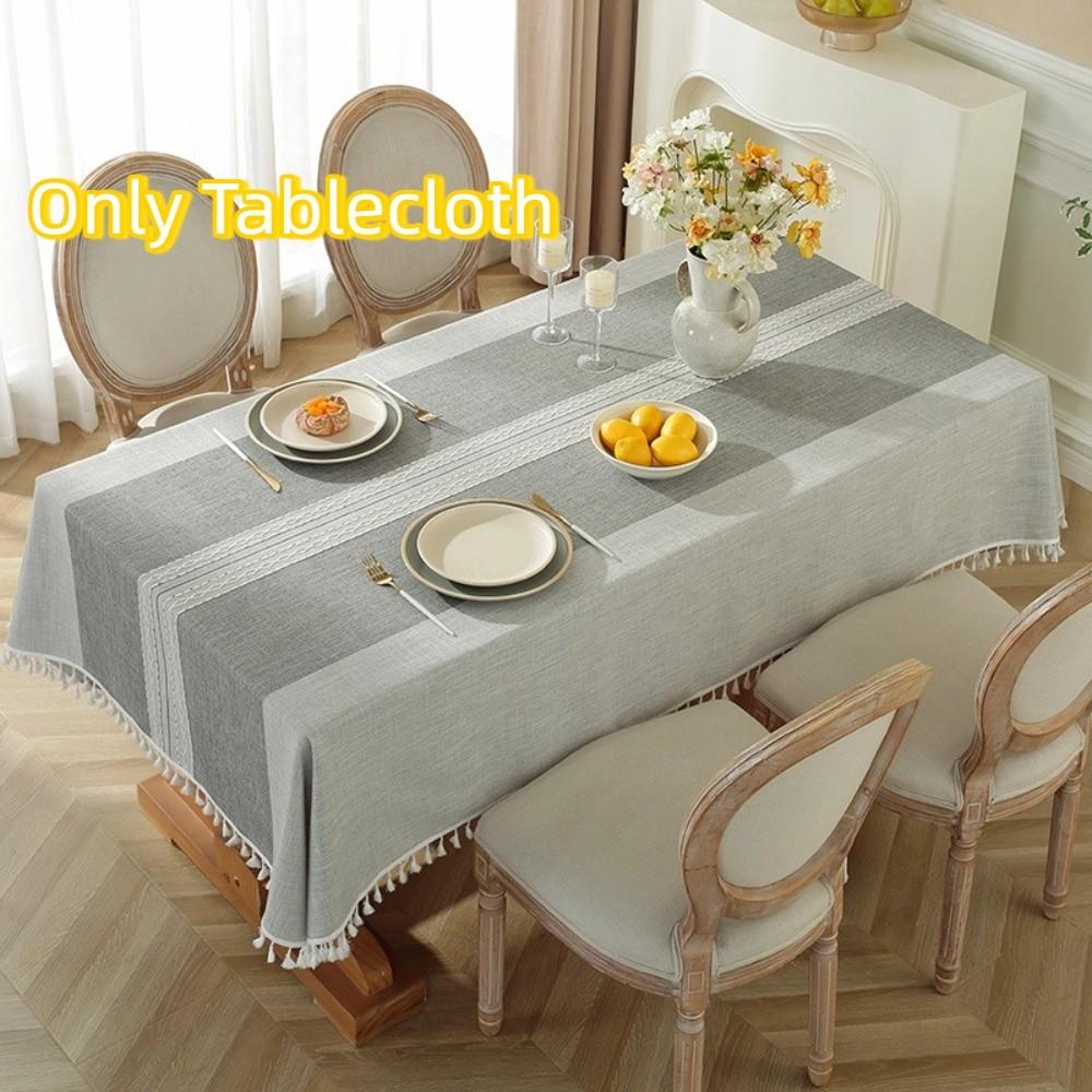 

Tassel Edge Coffee Table Mat Rectangular Restaurant Tablecloth Bedside Table 180CM серый