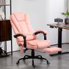 Massage Office Chair, 7 Vibration Points, Adjustable Footrest & Backrest, up to 120 kg, Leather Look, Pink