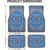 4pcs Bohemian Vintage Car Floor Mats, Universal Fit, Durable, Non-Slip Backing, Easy to Clean,Interior Accessories