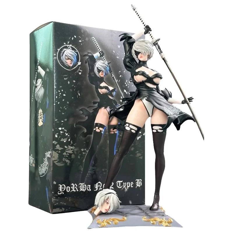Heißes NieR: Automatenfigur Yorha No. 2 Typ B 2B 33cm Anime-Mädchen PVC Action-Modell Spielzeug GK Spiel Statue Sammlermodell für Erwachsene Puppe
