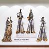Vintage Music Saxophone Bookcase Ornament Band Character Miniature Figurine Craft Home Decor Accessory