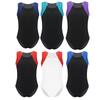 Boys Sleeveless Round Neck Contrast Color Leotard Gymnastics Dance Competition Bodysuit