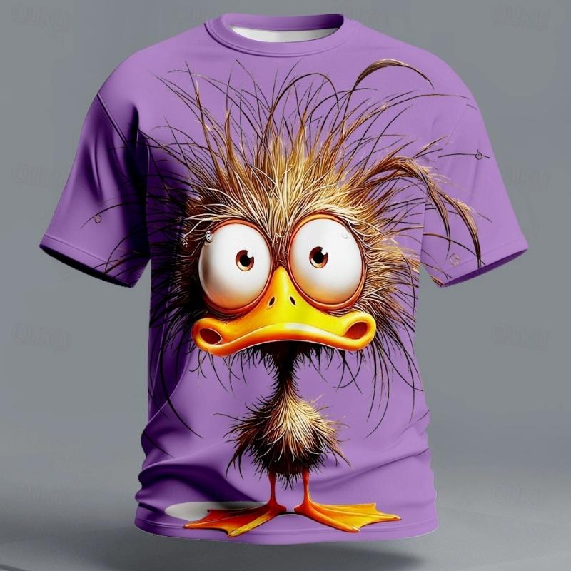 3D Printed Funny Duck T Shirt For Kid Cartoon Animal Pattern T-Shirts Summer Fashion O-Neck Loose Tops Street Short Sleeve Tees