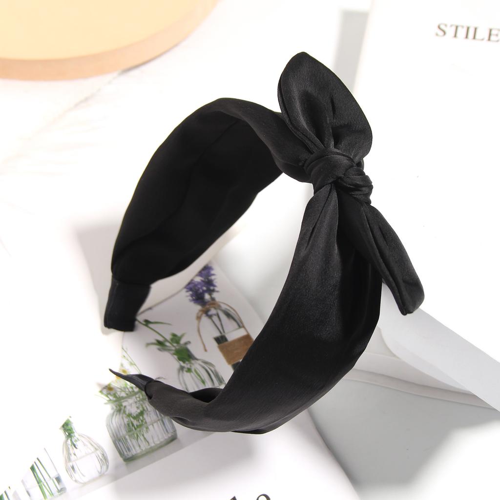 Furling Girl Pack of 1PC Solid Rabbit Ears Bow Knotted Press Hair Wide Hair Hoop for Women Girls Headwear Hair Accessories