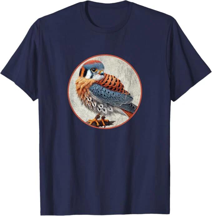 Colorful Retro American Kestrel Bird Design T-Shirt *NEW* 10 Colors by Bird.fan L