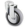JADE PLUS SWIVEL WHEEL RUBBER RING Ø100 TP ZINC PLATED 10mm THROUGH ANTI-THREAD AND DOUBLE ROW BALLS