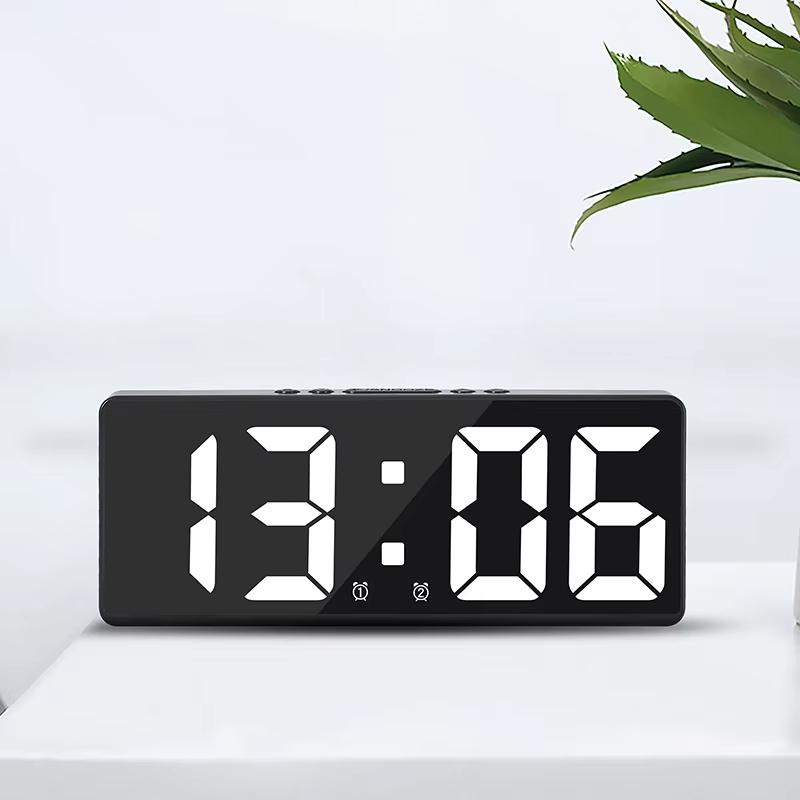 LED Digital Alarm Clock Backlight Large Number with Temperature Calendar Bedside Nightlight for Bedroom Home Decoration