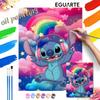 Stitch Rainbow Clouds Oil Paint Digital Painting Art Kit Handmade DIY Painting Kit Home Decor