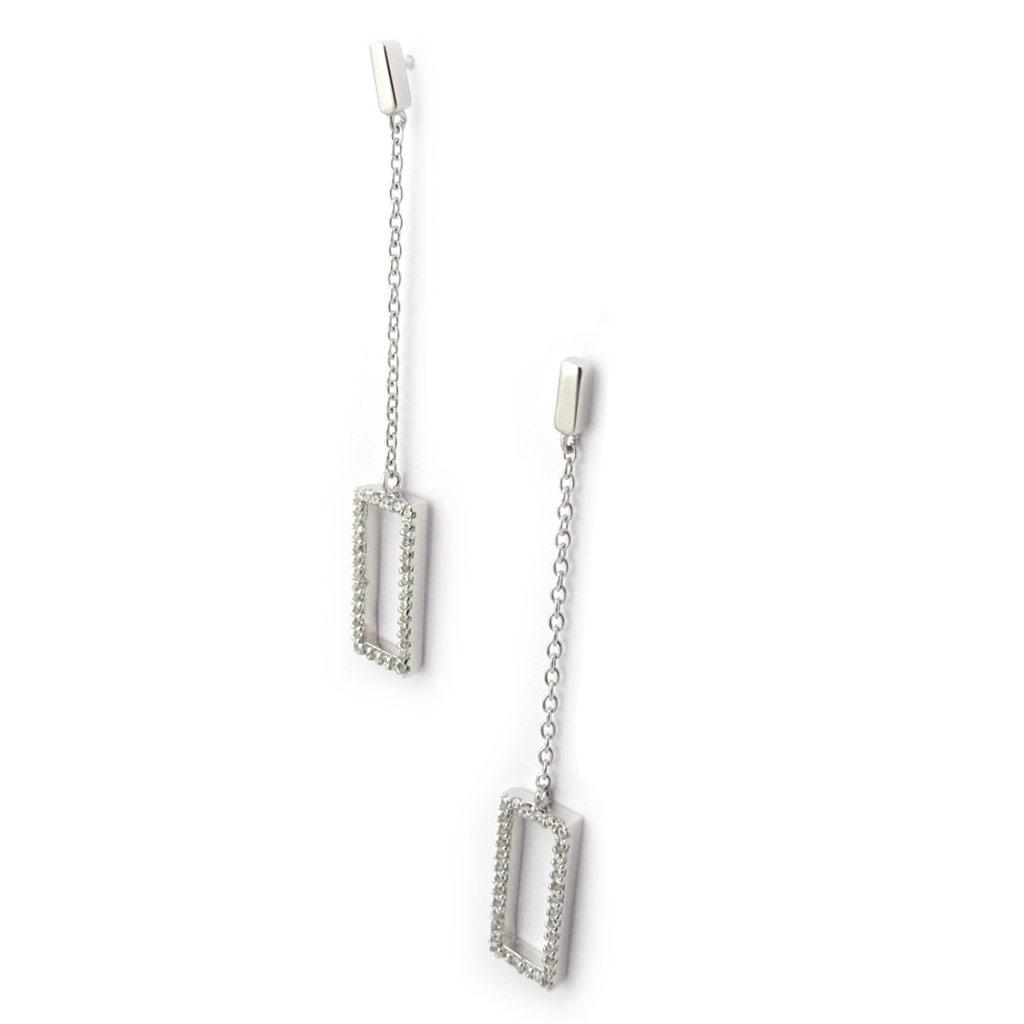 Les Trésors De Lily [L7684] - Brincos Prata 'Sissi' branco prateado (ródio) - 46x6 mm