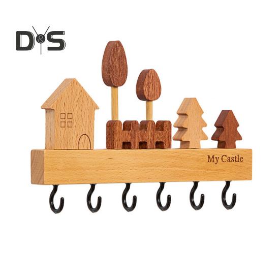 Nástěnný úložný stojan Háček na klíče Hladký okraj Bez otřepů Jednoduchá instalace Vstup Dekorace úložného stojanu na klíče