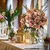 Artificial Flowers Silk French Rose Wedding Home Room Festival Decor Outdoor Yard Garden Bridal Bouquet DIY Art Gift Accessories