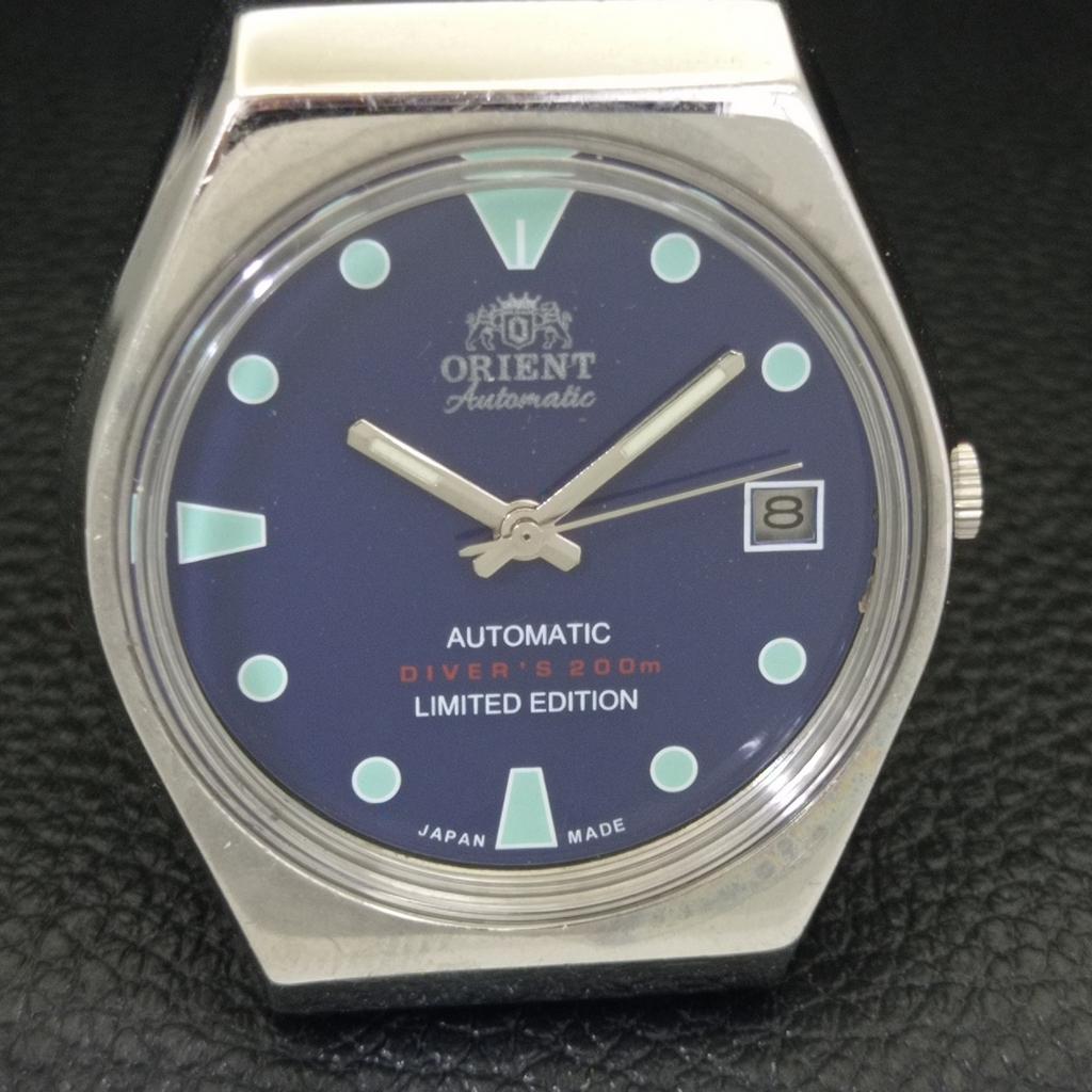 VINTAGE ORIENT AUTOMATIC 46941 JAPAN MENS BLUE COLOR DIAL WATCH A701821-5 R207-a701821