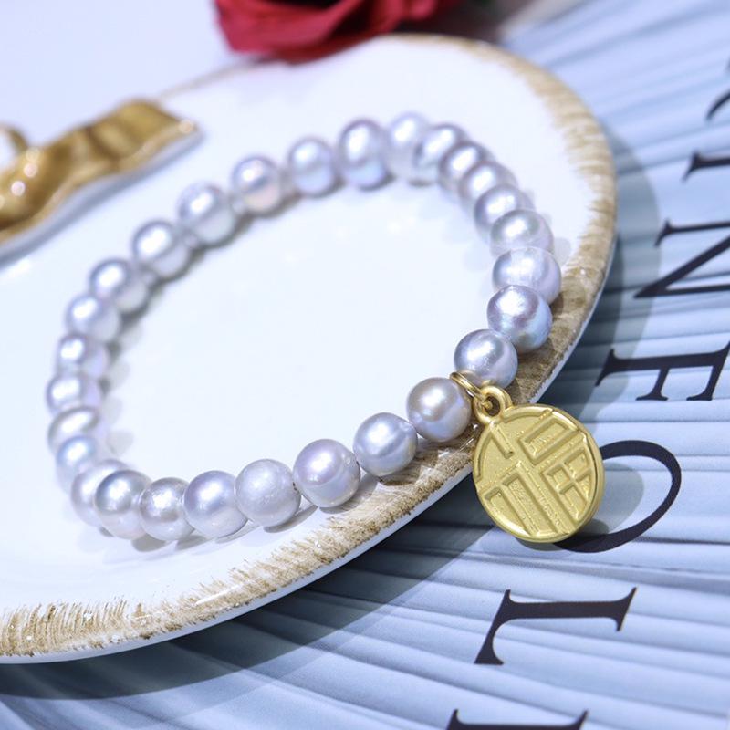8-9mm Freshwater Pearl Bracelet: Elegant Spring Korean Style Jewelry Gift for Mom or Best Friend