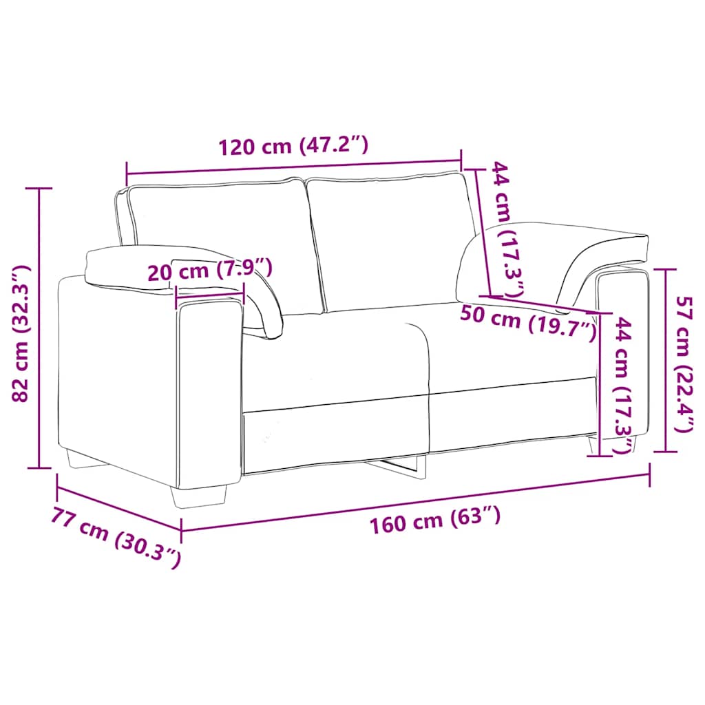 Two Seater Sofa Light Gray 160x77x82 cm Velvet