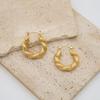Accessories French Light Luxury Geometric Titanium Steel Ear Buckle Women'S Niche Personality 18K Gold Twist Earrings, High Sense