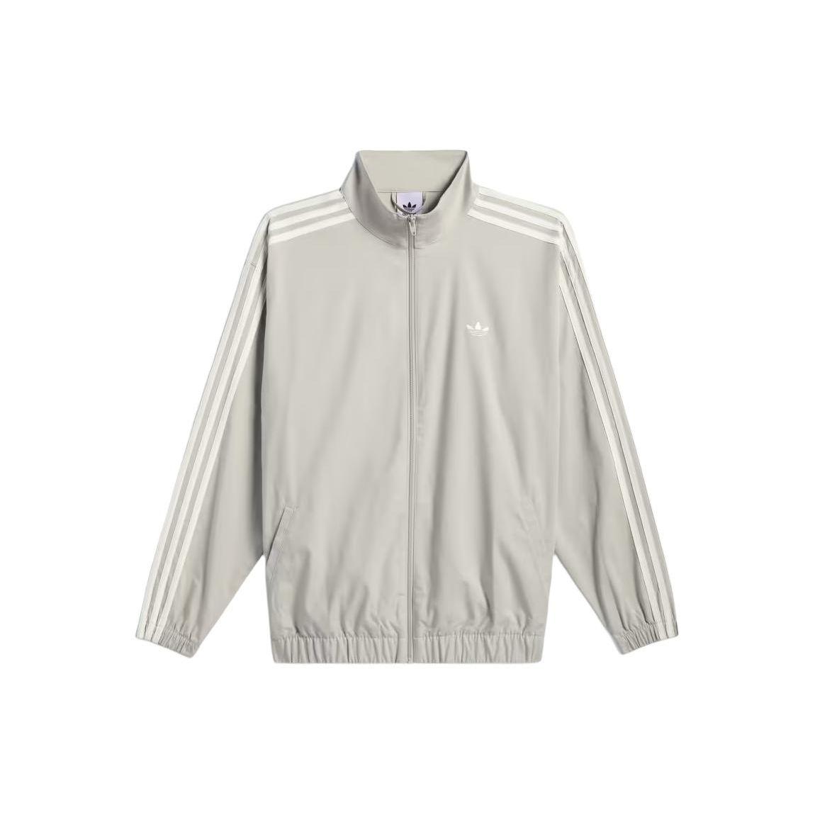 

Спортивная куртка Adidas Originals Skateboarding Firebird, гендерно-нейтральная, с воротником-стойкой и молнией, пальто с принтом, верхняя одежда унисекс, Putty-Grey IU0115