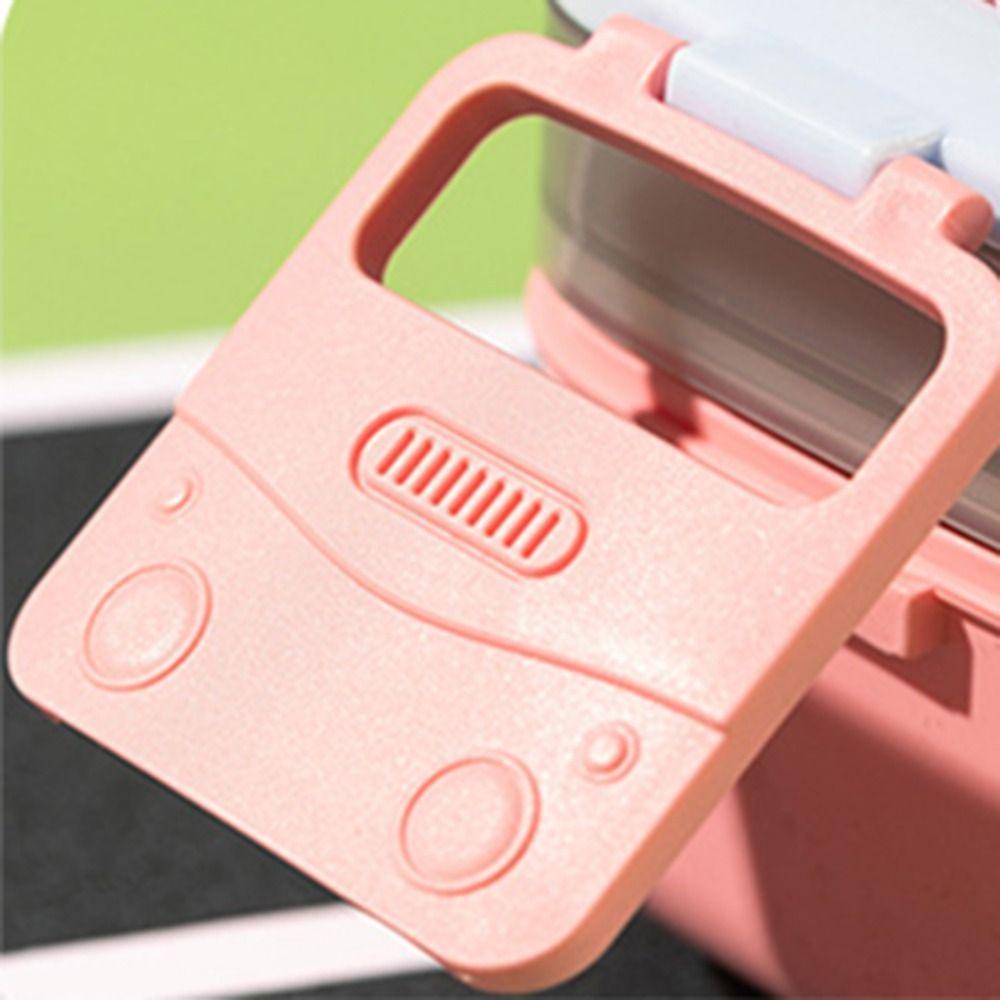 Movable Compartment Bus Lunch Box Double Layer Sealed Car Shape Lunch Box with Tableware Leakproof Food Container Microwaveable