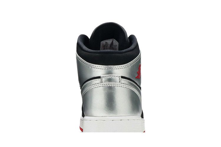 Kids' Sneakers Jordan 1 Mid Black Red Silver (GS) Black/Gym Red-Metallic Silver-White