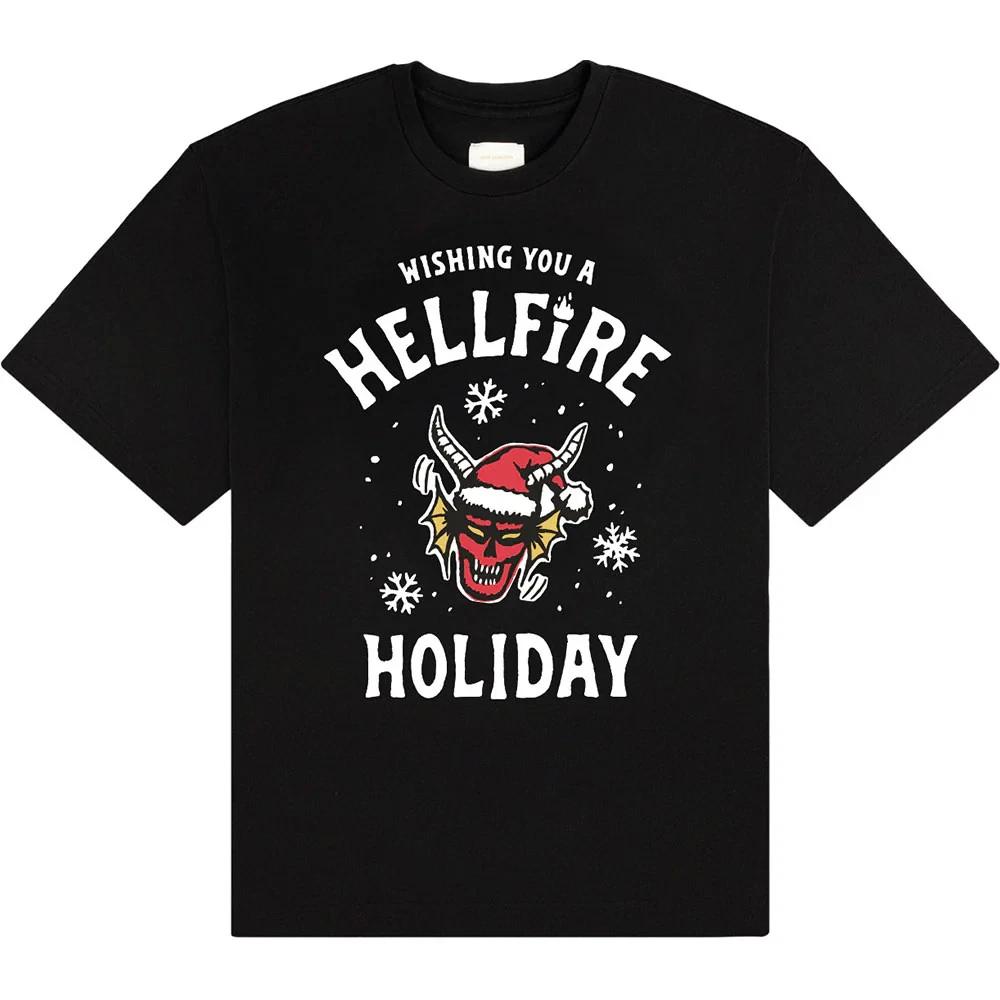 Stranger Things T-Shirt: Wishing You A Hell Fire (Black) OFFICIAL NEW 3XL
