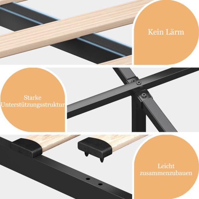 Upholstered Bed - 180x200 Cm - Beige Linen Fabric - 4 Drawers - Built-in USB Port