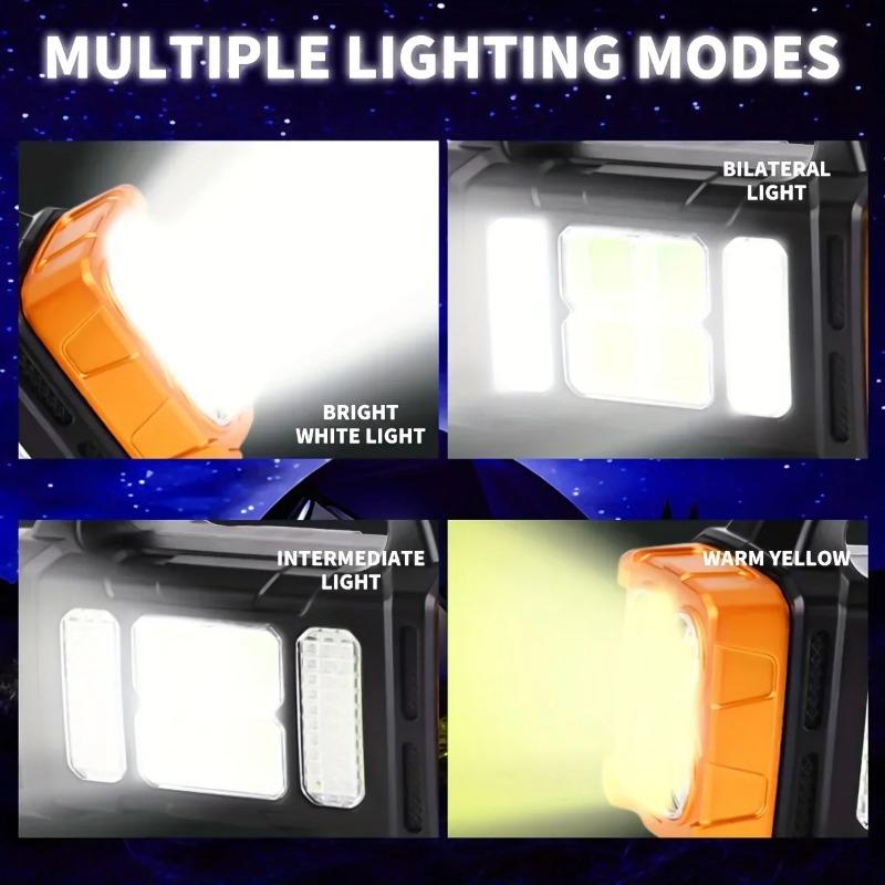 Solcelleladbar Lommelykt Høy Lumen Bærbar Arbeidslys 4 Moduser Powerbank Strømdisplay for Utendørs Camping Nødsituasjon