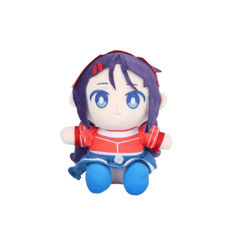 MiSide Mita Plush Toy Kawaii Purple Hair Anime Girl Stuffed Doll Soft Plushie with Red Outfit Perfect for Game Fans Kids Gifts Backpack Accessories