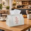 1pc Minimalist Typography Modern Tissue Box | Durable, Quote Stripe Beige Simple Suitable for Living Room Accent, Bedroom Decor, Encouragement Gifts, 