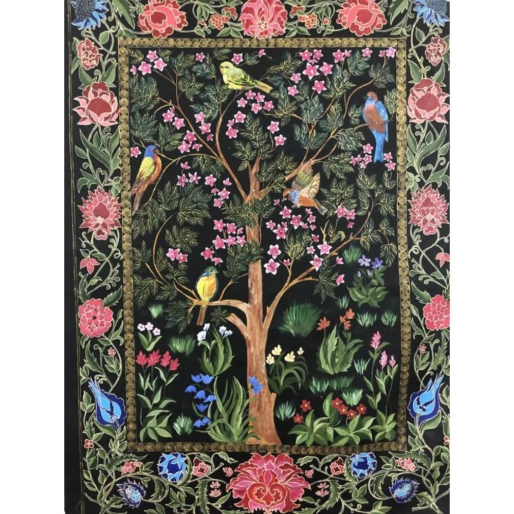 French Botanical Forest Print Carpet Nature Inspired Rug Elegant Floral Design Mat Vintage Style Rugs Bedroom Living Room Decor