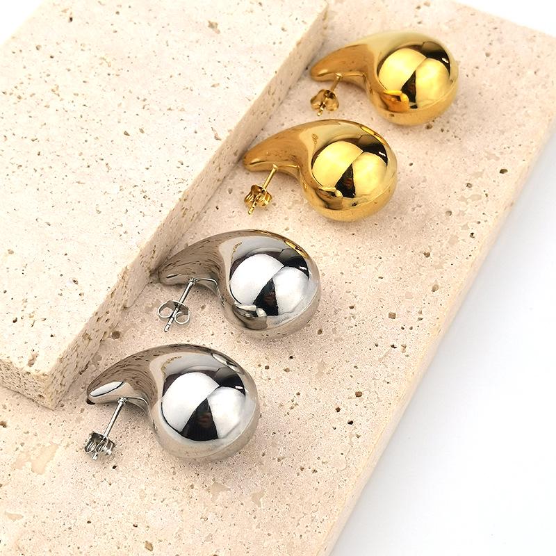 High-End Teardrop Titanium Steel Earrings: Unique and Stylish Dopamine Studs for Women