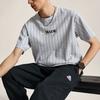 Li-Ning Wade Series Vertical Stripe Letter Print Loose Woven Sports Short Sleeve Drop Shoulder T-Shirt Men Tops Mist-Grey ATSU347-6