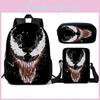 Venom Kids School Backpack Lunch Bag Pencil Case Threepiece Set For Children