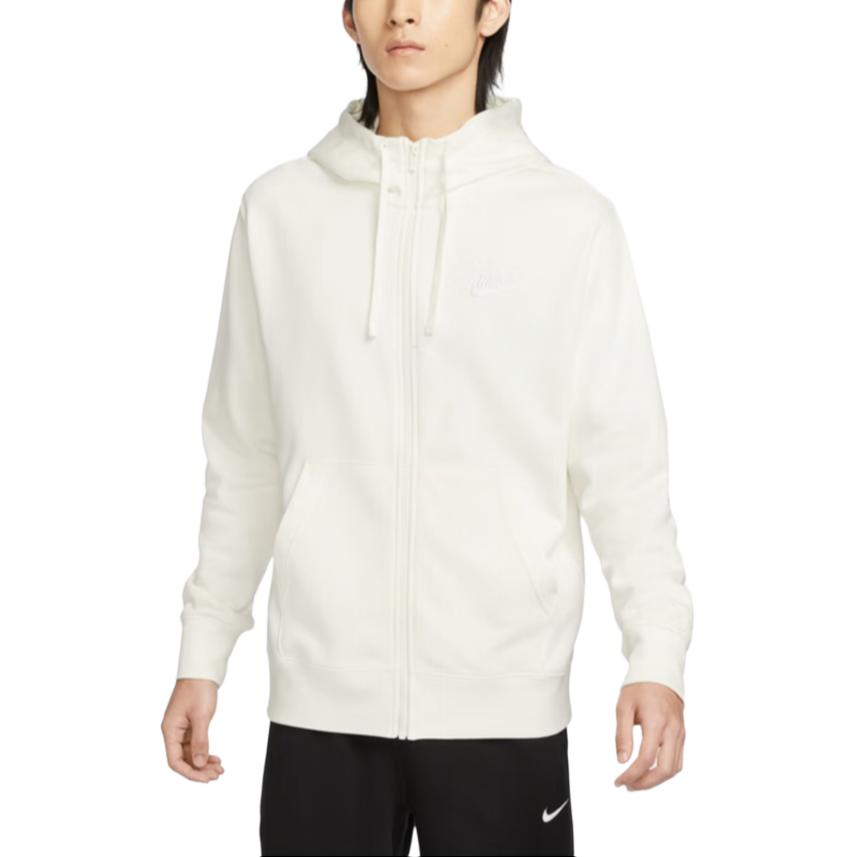 Nike Club Lightweight Comfortable Simple Long Sleeve Hooded Zip-Up Sweatshirt Men Sweatshirt Sail BV2649-133