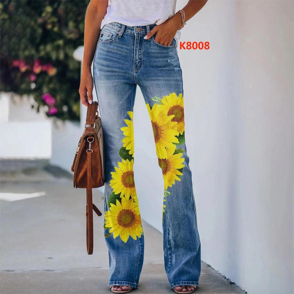 2023 Women's Plus Size Casual Faux Denim Pants - European & American Fashion