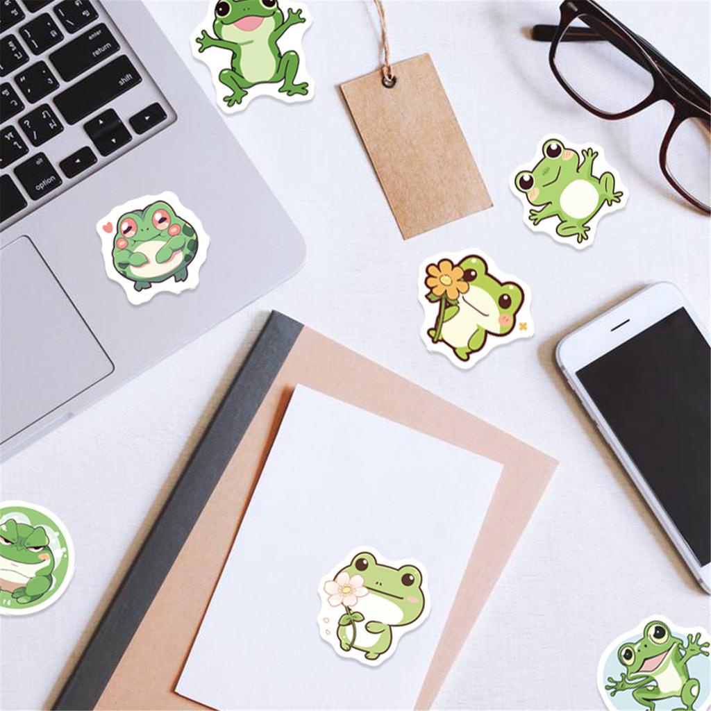100Pcs Froggy Stickers Cartoon Animal Stickers for Journal Planner Pen Case Children Stickers for Rewarding Scrapbooking