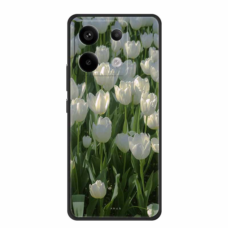 For Redmi Note 13 pro Case Pink Phone Case Fashion Silicone TPU Soft Back Cover Redmi Note 13 Pro Flower Capa 6.67" Cats Coque