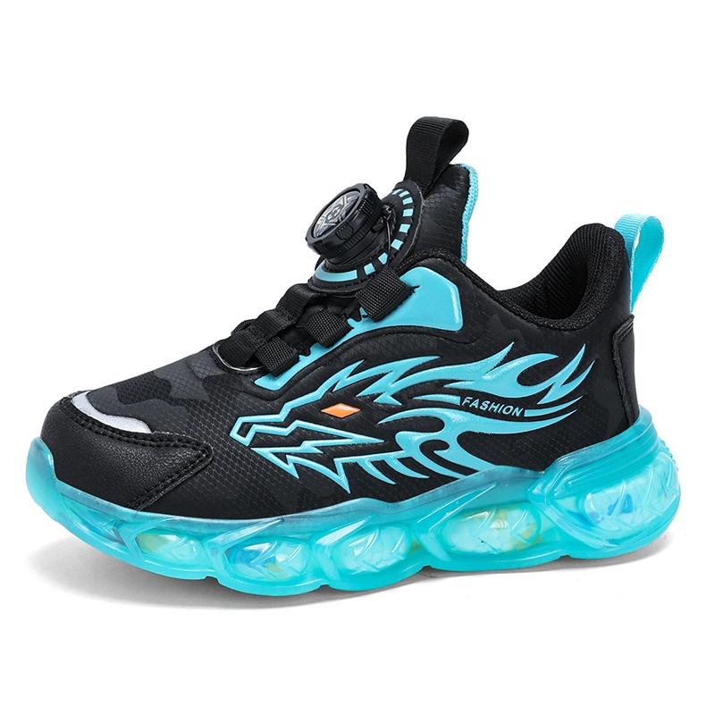 Kids PU Sport Sneakers Three Color Casual Walking Shoes Sizes 28-39 for School Play Training Travel and Everyday Active Wear