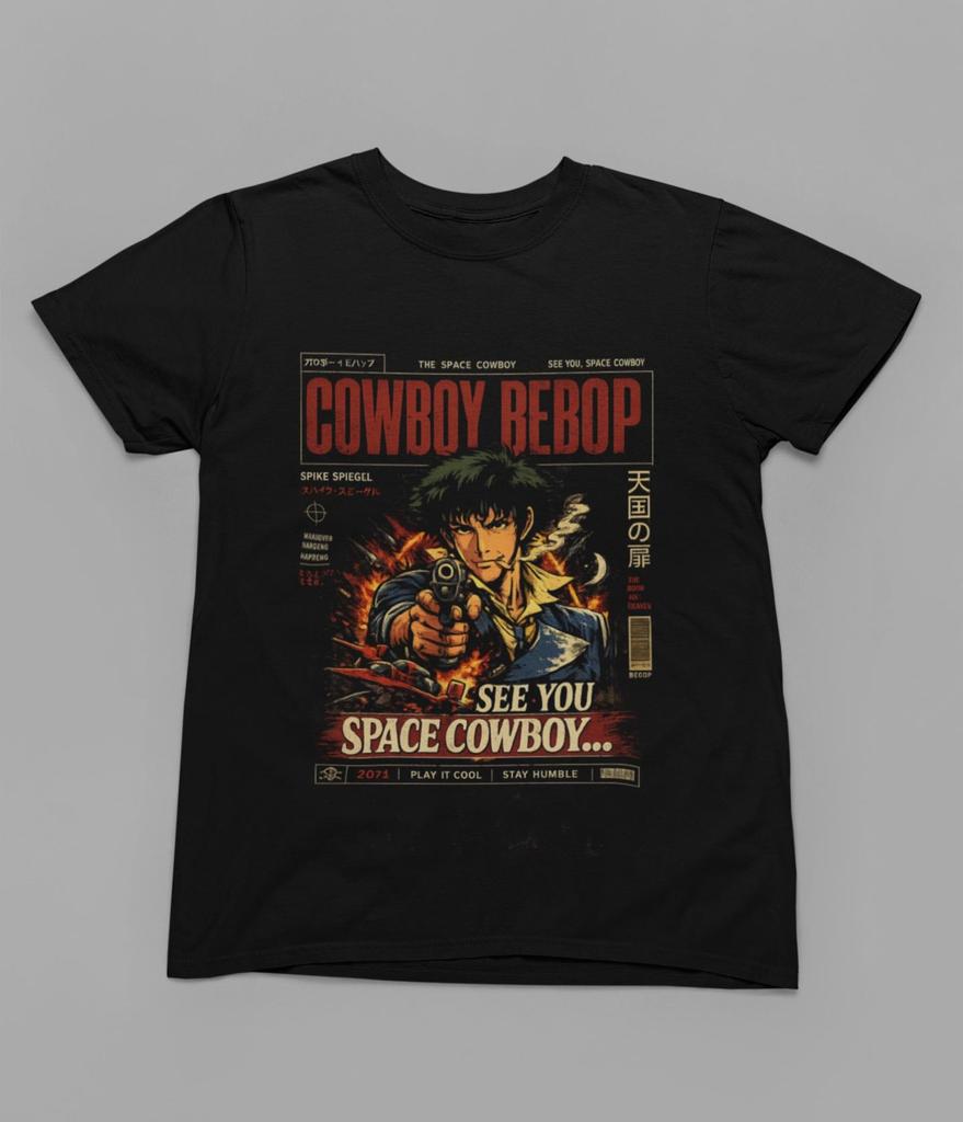 Cowboy Bebop Shirt, Spike Spiegel Vintage Anime Tee, Retro Anime Graphic T Shirt, Space Cowboy Streetwear, 90s Anime Gift